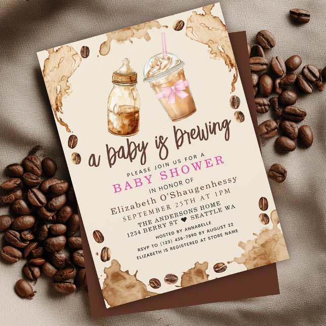 Invitación Un bebé está preparando un Chica de café Baby Show (Subido por el creador)