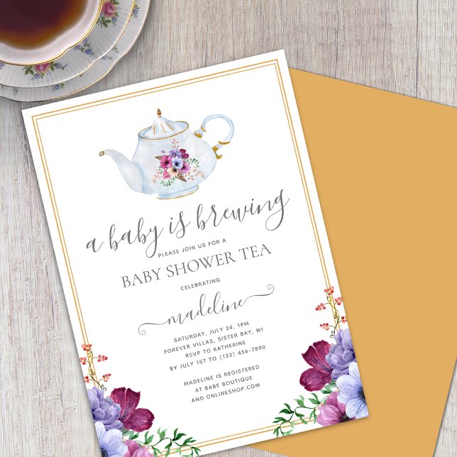 Invitación Un bebé está preparando un Fiesta de té de Baby Sh (Subido por el creador)
