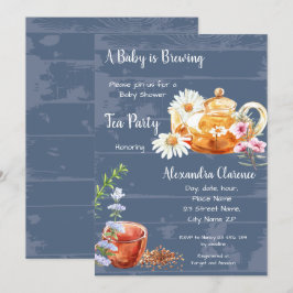 Invitación Un bebé está preparando un Fiesta de té de invitac