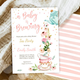 Invitación Un bebé está preparando un Fiesta de té de invitac