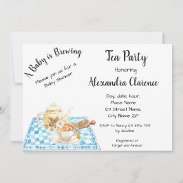 Invitación Un bebé está preparando un Fiesta de té de invitac