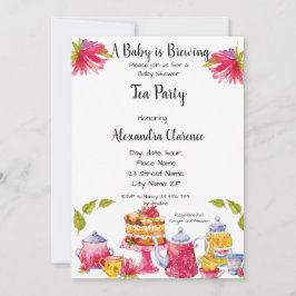 Invitación Un bebé está preparando un Fiesta de té de invitac