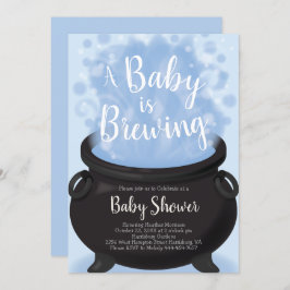 Invitación Un bebé está preparando un niño azul con ducha de 