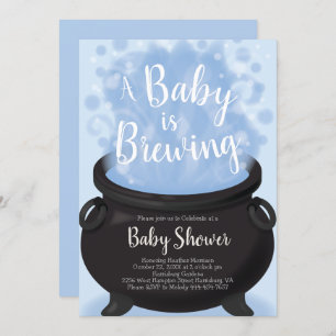 Invitación Un bebé está preparando un niño azul con ducha de 