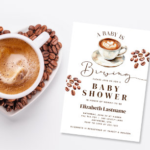 Invitación Un bebé está preparando un tema de café Baby Showe