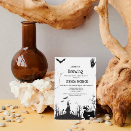 Invitación Un bebé está preparando una ducha de bebé negra de