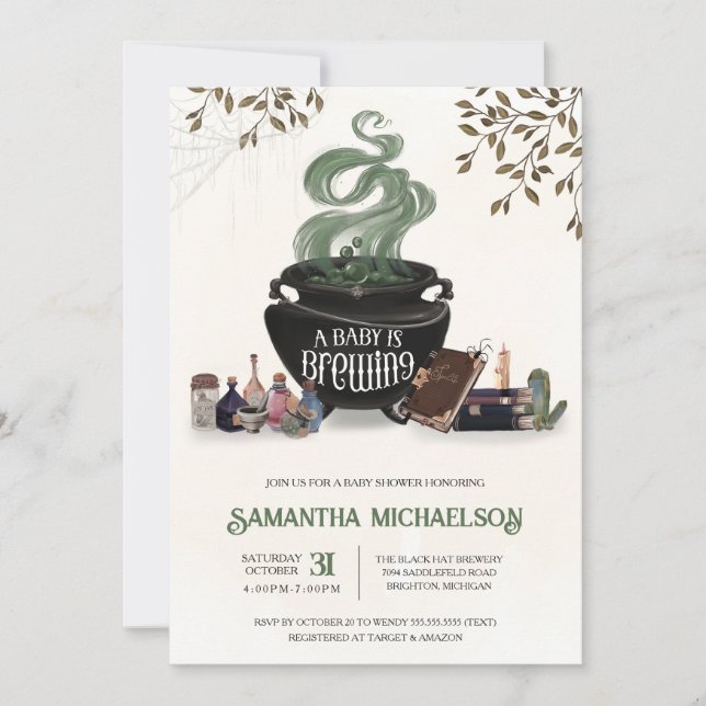 Invitación Un bebé está preparando una ducha de caldero de Ha (Anverso)