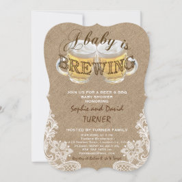 Invitación Un bebé está rompiendo el Baby Shower de Burlap La