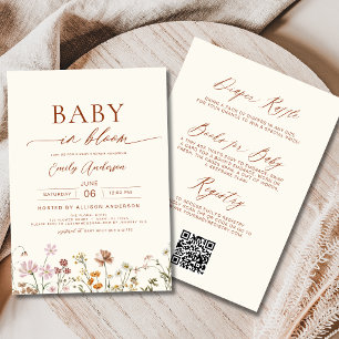 Invitación Un bebé florido salvaje en Bloom Baby Shower