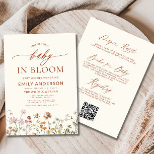 Invitación Un bebé florido salvaje en Bloom Baby Shower