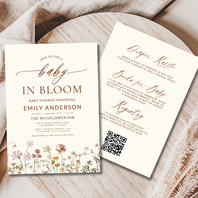 Invitación Un bebé florido salvaje en Bloom Baby Shower (Subido por el creador)