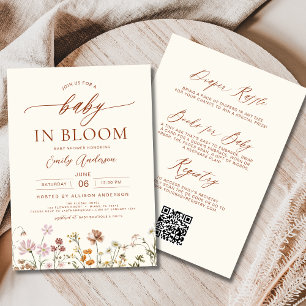 Invitación Un bebé florido salvaje en Bloom Baby Shower