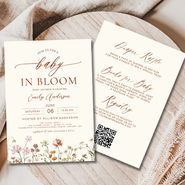 Invitación Un bebé florido salvaje en Bloom Baby Shower (Subido por el creador)