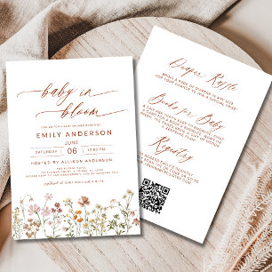 Invitación Un bebé florido salvaje en Bloom Baby Shower