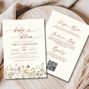 Invitación Un bebé florido salvaje en Bloom Baby Shower