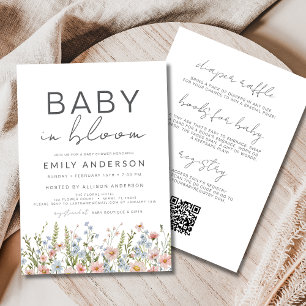 Invitación Un bebé florido salvaje en Bloom Baby Shower