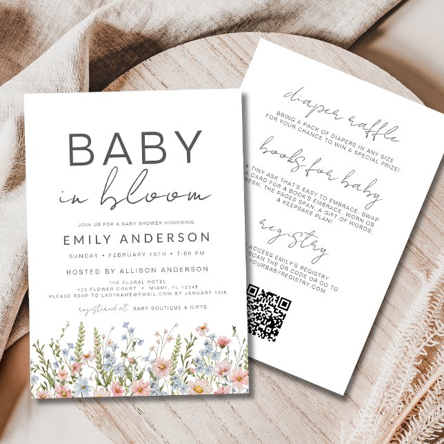 Invitación Un bebé florido salvaje en Bloom Baby Shower (Subido por el creador)