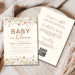 Invitación Un bebé florido salvaje en Bloom Baby Shower