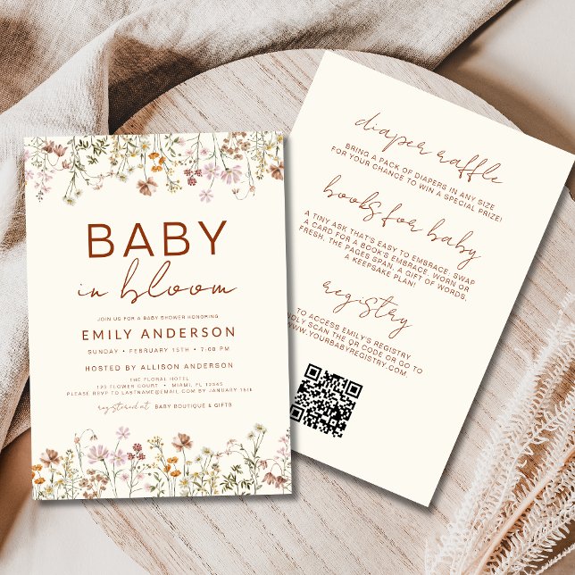 Invitación Un bebé florido salvaje en Bloom Baby Shower (Subido por el creador)