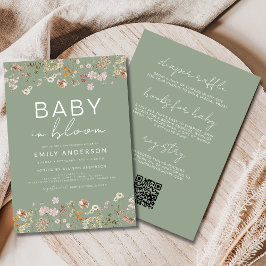 Invitación Un bebé florido salvaje en Bloom Baby Shower