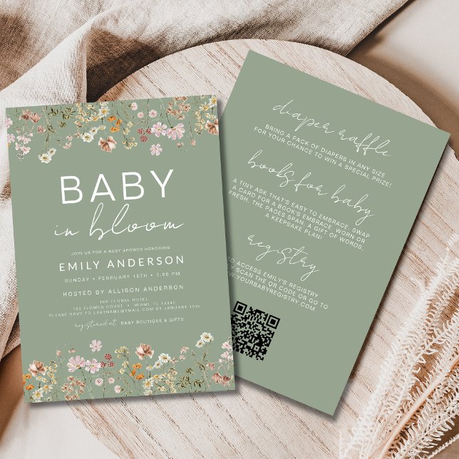 Invitación Un bebé florido salvaje en Bloom Baby Shower (Subido por el creador)