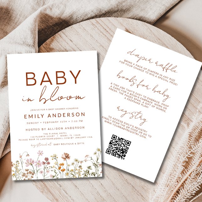 Invitación Un bebé florido salvaje en Bloom Baby Shower (Subido por el creador)