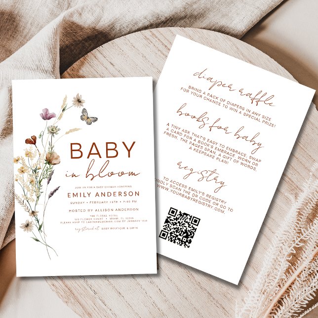 Invitación Un bebé florido salvaje en Bloom Baby Shower (Subido por el creador)