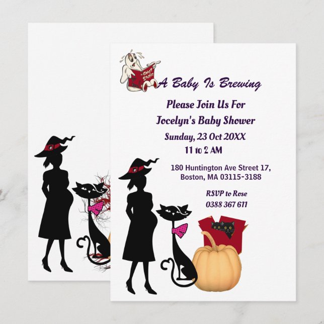 Invitación Un bebé lindo está preparando Baby Shower fantasma (Anverso / Reverso)