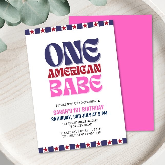 Invitación Un bebé norteamericano 4 de julio, cumpleaños (Subido por el creador)