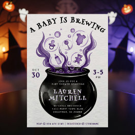 Invitación Un bebé prepara Baby Shower de Cauldron Halloween