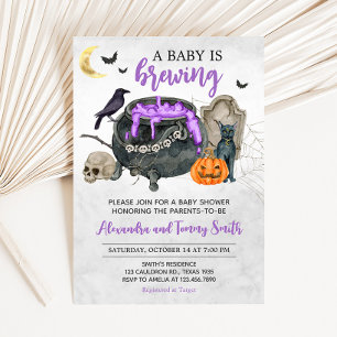 Invitación Un bebé prepara Baby Shower de Halloween