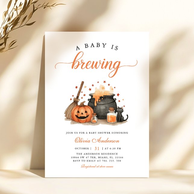 Invitación Un bebé prepara Baby Shower de Halloween (Subido por el creador)