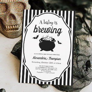 Invitación Un bebé prepara Baby Shower de Halloween