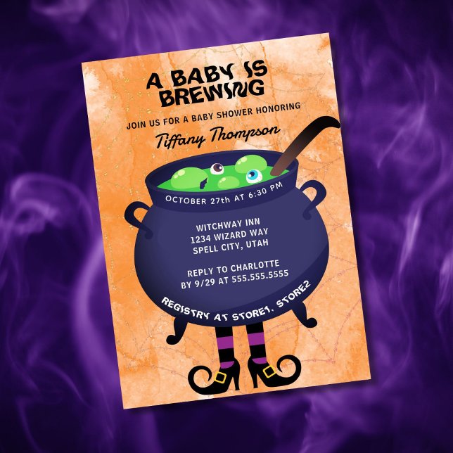 Invitación Un bebé prepara Baby Shower de Halloween (Subido por el creador)