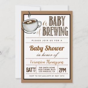 Invitación Un bebé prepara café Baby Shower