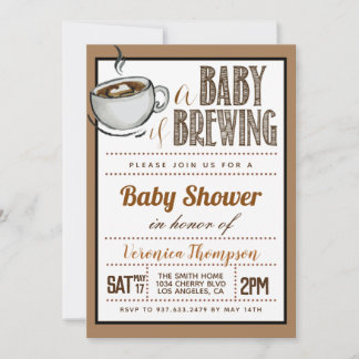 Invitación Un bebé prepara café Baby Shower