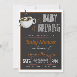 Invitación Un bebé prepara café Baby Shower