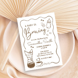Invitación Un bebé prepara café Baby Shower