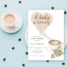 Un bebé prepara café Baby Shower