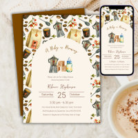 Un bebé prepara café expreso Baby Shower