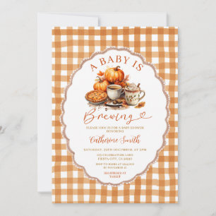 Invitación Un bebé prepara calabaza Baby Shower otoño