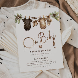 Invitación "Un Bebé se está Gestando" Shower de Café para el