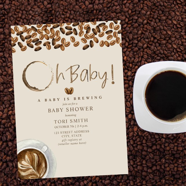 Invitación Un bebé se está preparando Oh Baby Coffans Baby Sh (Subido por el creador)