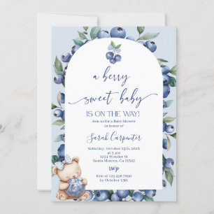 Invitación Un Berry Sweet Baby Blueberry Baby Shower