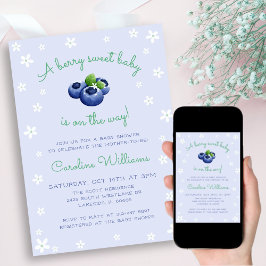 Invitación Un Berry Sweet Baby está en camino Blueberry Boy