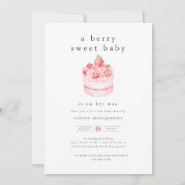 Invitación Un Berry Sweet Baby Strawberry Baby Shower