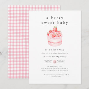 Invitación Un Berry Sweet Baby Strawberry Baby Shower