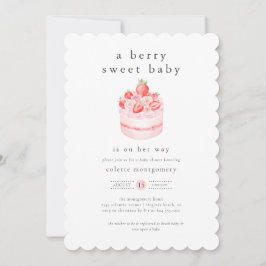 Invitación Un Berry Sweet Baby Strawberry Baby Shower