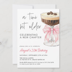 Invitación Un bit Tini más viejo - Bow rosa Espresso Martini