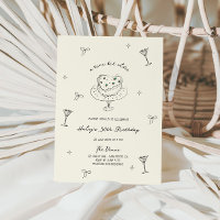 Un bit Tini más viejo Mano Quirky dibujada Cumplea